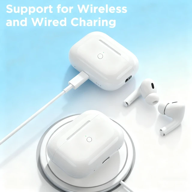 Alt view image 5 of 6 - Replacement Charging Case for AirPods pro 2nd & 1st Gen, Not USB C L Charging Port, Compatible for AirPod pro 2 & 1 Gen Charging Cases,Blue-Tooth Pairing Sync Button, No Earbuds, Not USB c
