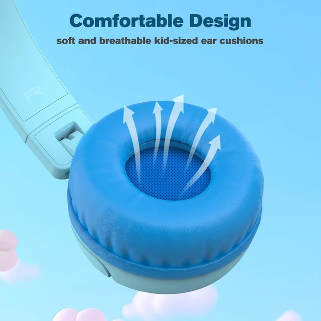 Alt view image 4 of 7 - K6C Kids Headphones with USB-C, for Toddler & Kids Ages 2-12, 85dB Safe Volume Limited, Adjustable Headband & Foldable Wired, On-Ear Headphones for School, Travel, Tablet, iPad
