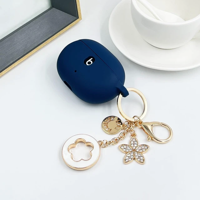 Alt view image 2 of 7 - Case Compatible with Beats Studio Buds (2021) / Beats Studio Buds + (2023) Silicone Protective Case for Beats Wireless Earbuds with Keychain (Midnight Blue)