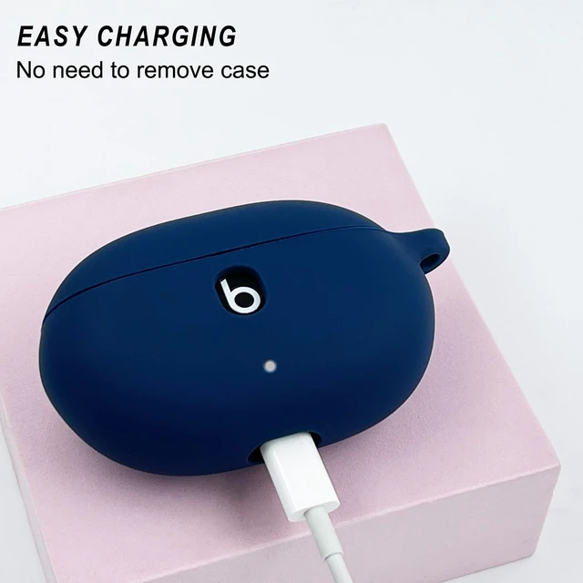 Alt view image 4 of 7 - Case Compatible with Beats Studio Buds (2021) / Beats Studio Buds + (2023) Silicone Protective Case for Beats Wireless Earbuds with Keychain (Midnight Blue)