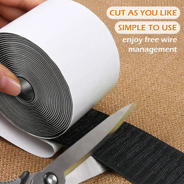 Alt view image 4 of 7 - Floor Cord Cover Set Self-Adhesive Hook-and-Loop Fuzzy Base + Cord Cover for Smooth Surfaces (Tile, Wood Floor, Desk, Wall) Hide Cables & Prevent Tripping (Gray, 20 ft)