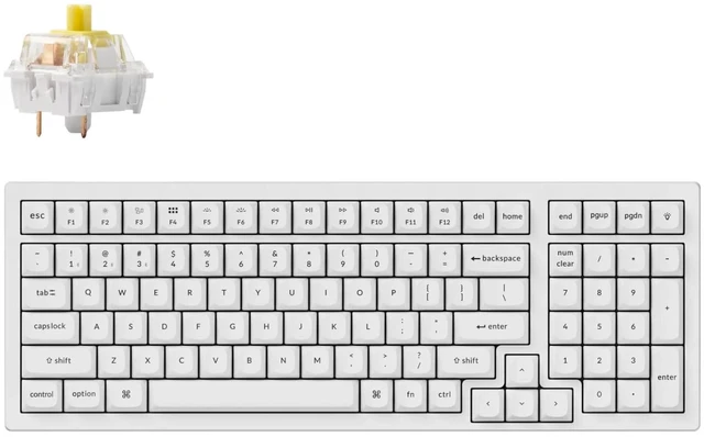 Main image of K4 Pro QMK/VIA Bluetooth Wireless Mechanical Keyboard, 96% Layout Custom Programmable Gaming Keyboard with White Backlit, Hot-Swappable K Pro Banana Switch for Mac Windows Linux - White