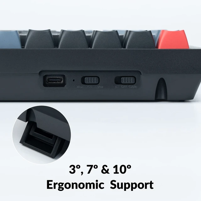 Alt view image 6 of 7 - K4 Pro 96% Custom Wireless Mechanical Keyboard with Hot-Swappable K Pro Red Switch, QMK/VIA Programmable Macro Bluetooth/Wired Keyboard White LED Backlit for Mac Windows Linux - Black