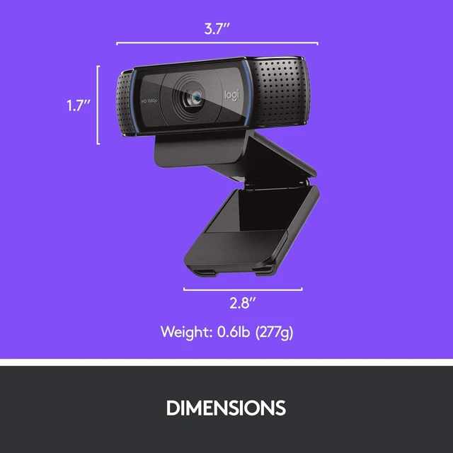 Alt view image 2 of 2 - C920e / C920 HD Webcam, Full HD 1080p Video Calling and Recording, Dual Stereo Audio, Stream Gaming - Black