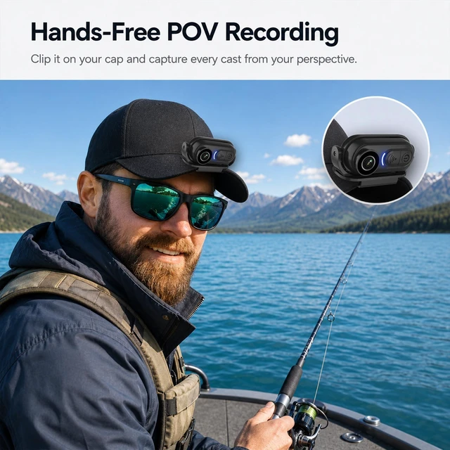 Alt view image 6 of 7 - 4K Mini Body Camera With 128GB, Wearable Camera with 6-Axis Stabilization | Capture hands-free POV videos with a magnetic mount for cycling, travel, and outdoor adventures.