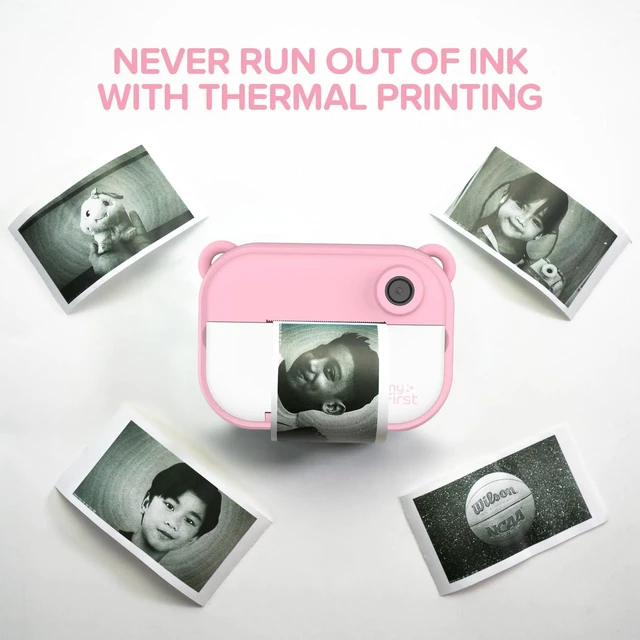 Alt view image 2 of 7 - Insta 2 Instant Print Camera for Kids, 12MP, Camera Only, Pink 1080P video, ink-free thermal printing, microSD card support, gift for boys and girls ages 4-12