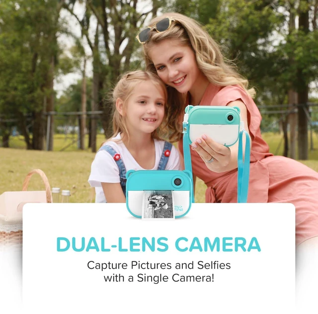 Alt view image 7 of 7 - Insta 2 Instant Print Camera for Kids, 12MP, Camera Only, Pink 1080P video, ink-free thermal printing, microSD card support, gift for boys and girls ages 4-12