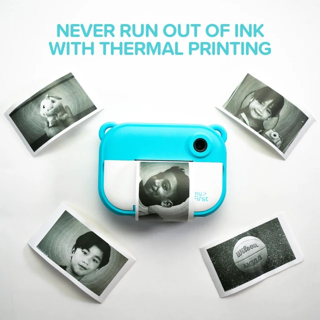 Alt view image 2 of 7 - Insta 2 Instant Print Camera for Kids, 12MP, Camera Only, Blue 1080P video, ink-free thermal printing, microSD card support, gift for boys and girls ages 4-12