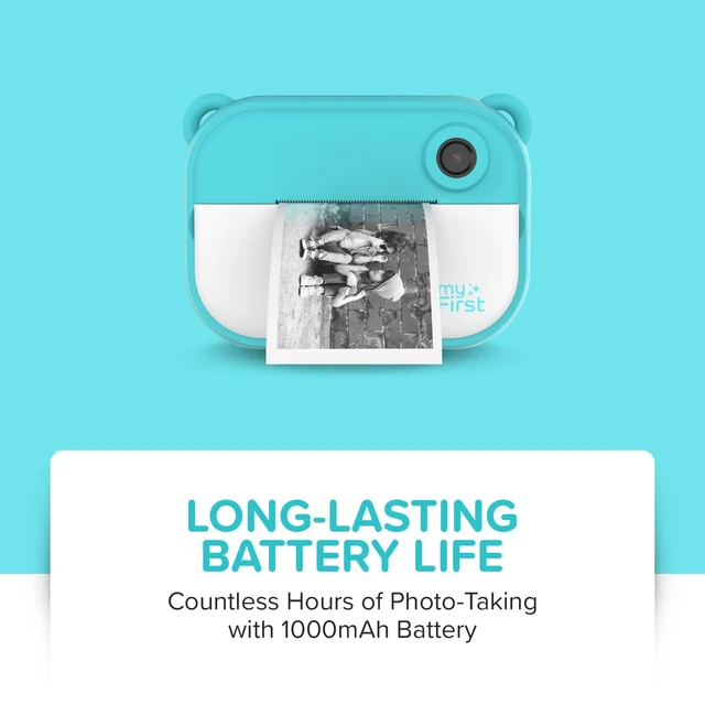 Alt view image 6 of 7 - Insta 2 Instant Print Camera for Kids, 12MP, Camera Only, Blue 1080P video, ink-free thermal printing, microSD card support, gift for boys and girls ages 4-12