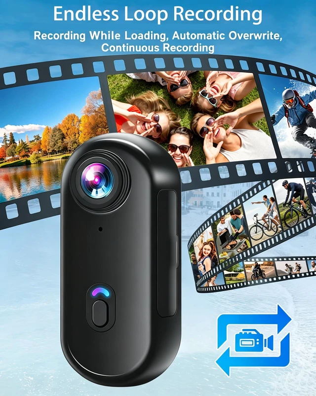 Alt view image 6 of 7 - 4K Mini Body Camera, WiFi Action Camera with 64GB Card Wearable POV Camera | Waterproof, Magnetic, Clip Mount, Hands-free POV Recording for TikTok Vlogging Motorcycle YouTube