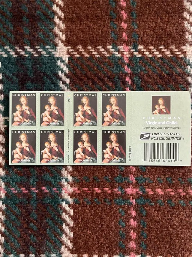Alt view image 2 of 2 - US Stamps 2022 Virgin and Child Traditional Christmas Series 5 Sheets of 20