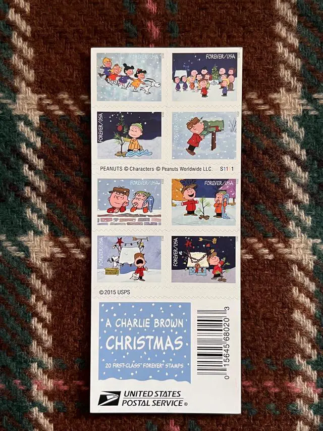 Alt view image 2 of 2 - US Stamps 2015 A Charlie Brown Christmas 5 Sheets of 20
