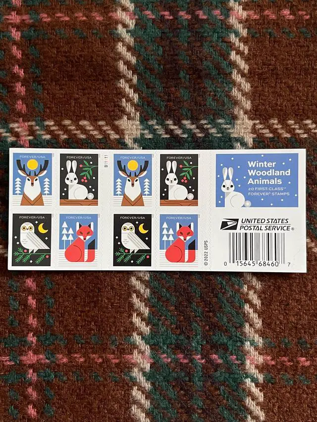 Alt view image 2 of 2 - US Stamps 2023 Winter Woodland Animals 5 Sheets of 20