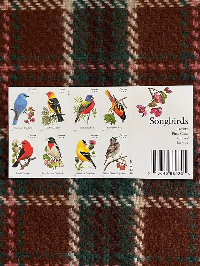 Alt view image 2 of 2 - US Stamps 2014 Songbirds 5 Sheets of 20