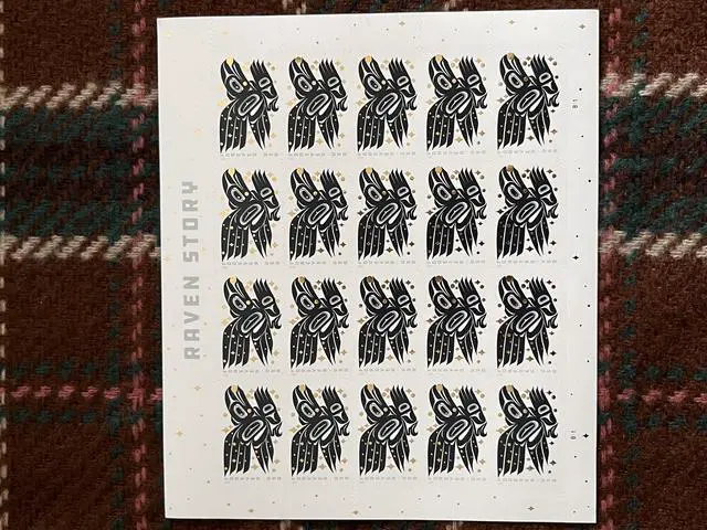 Main image of US Stamps 2021 Raven Story 5 Sheets of 20