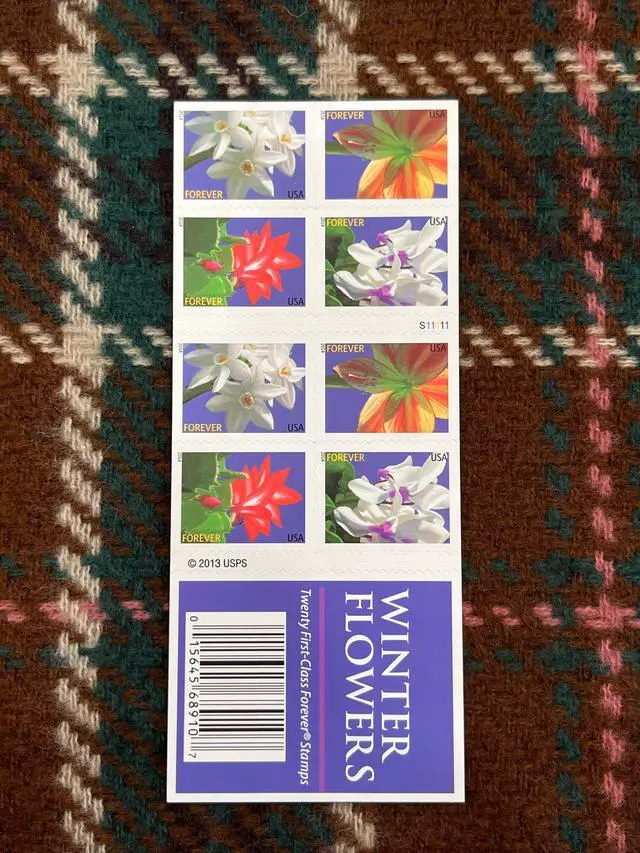 Alt view image 2 of 2 - US Stamps 2014 Winter Flowers 5 Sheets of 20