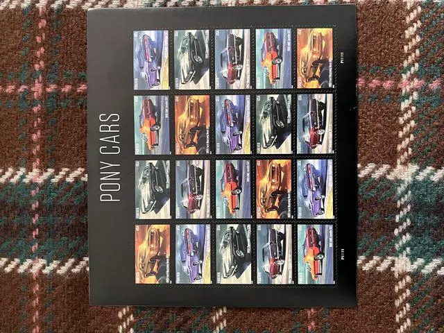 Main image of US Stamps 2022 Pony Cars 5 Sheets of 20