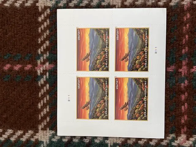 Main image of US Stamps 2023 Great Smoky Mountains Express Mail 5 Sheets of 4