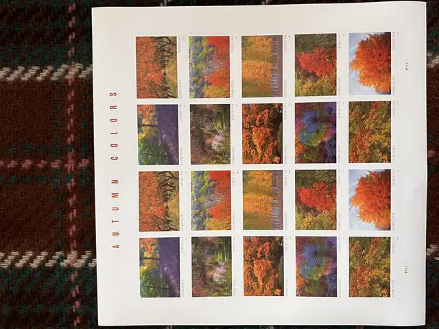 Main image of US Stamps 2024 Autumn Colors 5 Sheets of 20