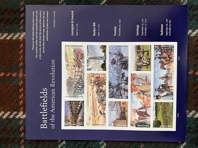 Main image of US Stamps 2025 Battlefields of the American Revolution 5 Sheets of 10