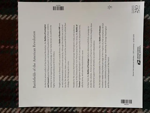Alt view image 2 of 2 - US Stamps 2025 Battlefields of the American Revolution 5 Sheets of 10