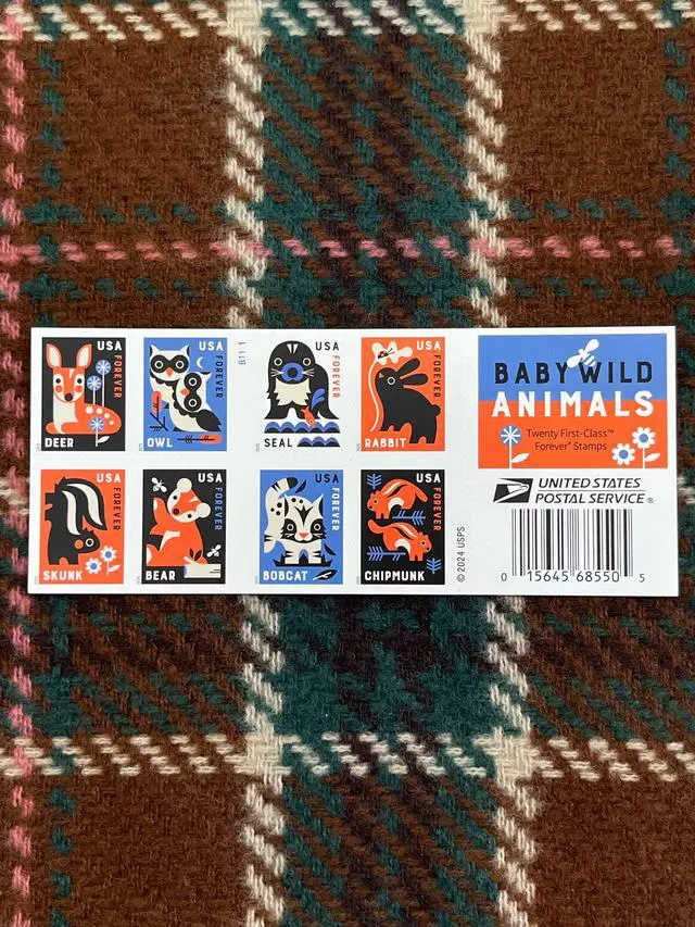 Alt view image 2 of 2 - US Stamps 2025 Baby Wild Animals 5 Sheets of 20