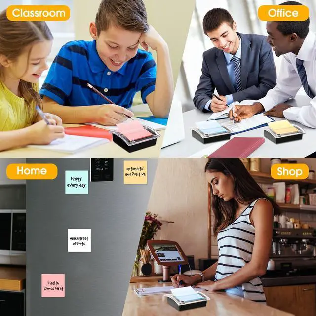 Alt view image 5 of 6 - 16 Pcs Pop Up Sticky Note Dispenser Acrylic Sticky Note Dispenser with Black Base Clear Top Fit for 3 x 3 Inches Pop Up Notes Holder for Desk School Office Home Shop Memo Gifts