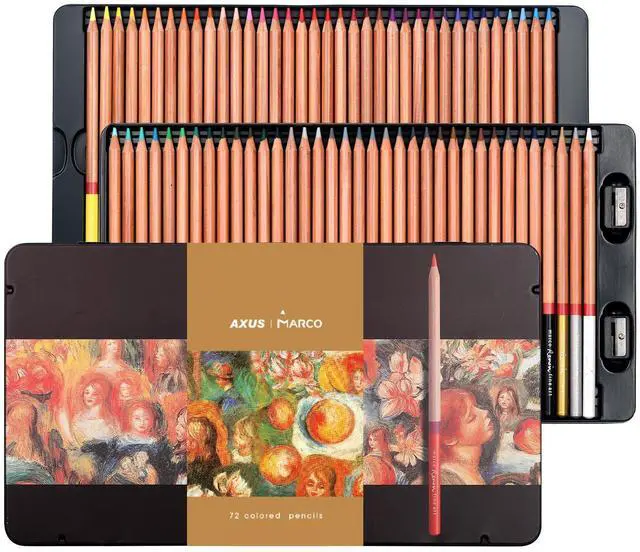 Main image of 72 3.7mm Thick Core Oil-Based Colored Pencils, Pastel Pencils | Unbreakable, Great Color Rendering, Iron Box Packed, for Artists & Art Lovers, Smooth Coloring Pencils, Renoir 3100 Series