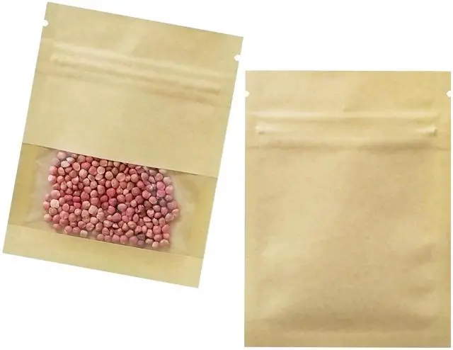 Main image of 1000 Pack 2.8x3.5 inch Small Resealable Seed Coin Envelopes Bags with Clear Window Brown Kraft Paper Heat Seal Packets for Flower Vegetable Seeds Storage Party Favor Pet Food Sample Bag