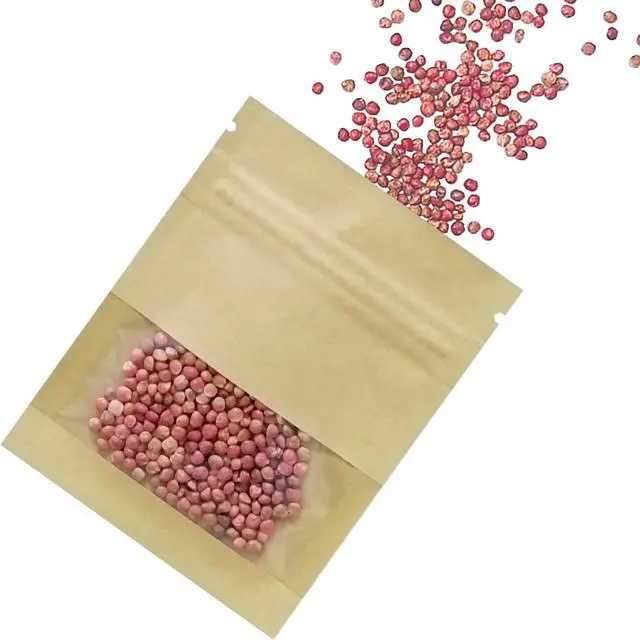 Alt view image 4 of 6 - 1000 Pack 2.8x3.5 inch Small Resealable Seed Coin Envelopes Bags with Clear Window Brown Kraft Paper Heat Seal Packets for Flower Vegetable Seeds Storage Party Favor Pet Food Sample Bag