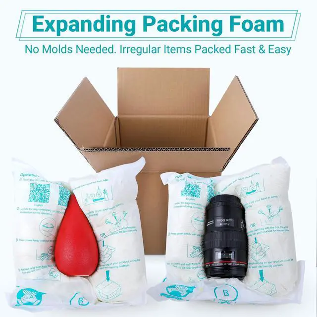 Alt view image 2 of 6 - 10Pcs 21" x 25"Expanding Foam Packaging for PC & Irregular-Shaped Items, Self-Adapting Protective Foam for Shipping Electronics, Fragile & Valuable Items