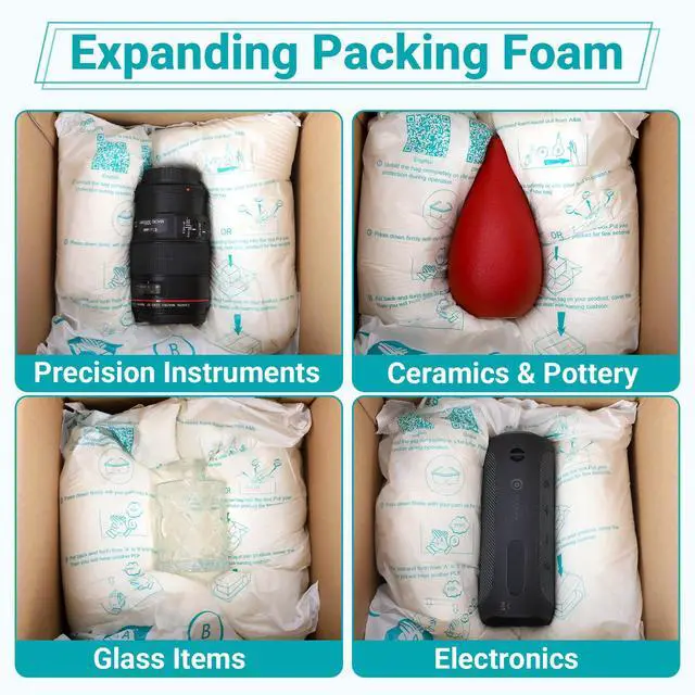 Alt view image 3 of 6 - 10Pcs 21" x 25"Expanding Foam Packaging for PC & Irregular-Shaped Items, Self-Adapting Protective Foam for Shipping Electronics, Fragile & Valuable Items