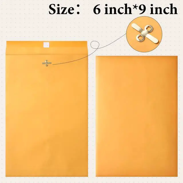 Alt view image 2 of 5 - 600 Pcs Manilla Envelopes Clasp Envelopes Bulk Brown Kraft Catalog Letter with Clasp Closure and Gummed Seal 28lb Heavyweight Paper (6 x 9 Inch)