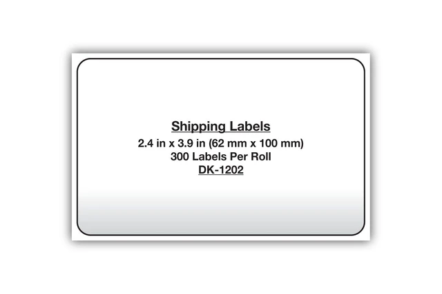 Alt view image 3 of 5 - Genuine DK-1202 Die-Cut Shipping Paper Labels, Long Lasting Reliability, 300 Labels Per Roll, (1) Roll per Box (Pack of 2)