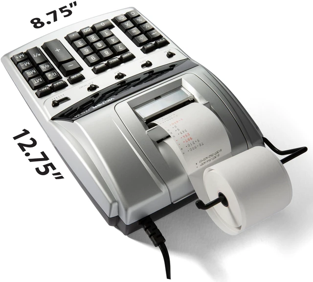 Alt view image 2 of 6 - 12-Digit Desktop Adding Machine, Large Easy To Read Display, Tape Print Out with 4,5 lines-per-second ribbon printer, Tax, Cost, Sell and Margin keys (1240-3A)