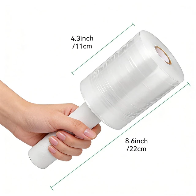 Alt view image 5 of 6 - 4.3 inch Stretch/Shrink Wrap Roll, Plastic Saran Wrap for Moving -12 Rolls | 1100ft - 80 Gauge Heavy Duty 500% Stretch for Pallets, Packing, Shipping&Furniture Protection