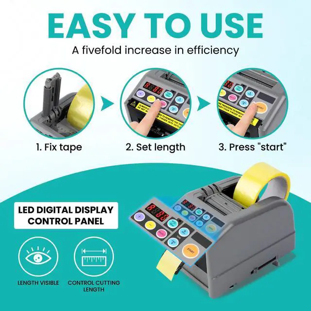 Alt view image 2 of 6 - Ribbon Cutting Machine, Advanced 999mm Cut Length, Perfect for Shipping, Gift Wrapping, Schools, Restaurants, Businesses, & Home Use, Black