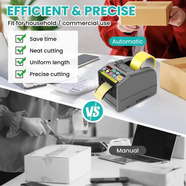 Alt view image 4 of 6 - Ribbon Cutting Machine, Advanced 999mm Cut Length, Perfect for Shipping, Gift Wrapping, Schools, Restaurants, Businesses, & Home Use, Black
