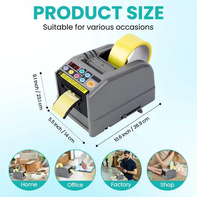 Alt view image 5 of 6 - Ribbon Cutting Machine, Advanced 999mm Cut Length, Perfect for Shipping, Gift Wrapping, Schools, Restaurants, Businesses, & Home Use, Black