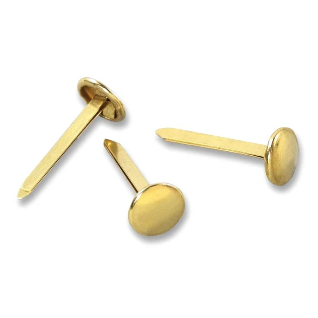 Alt view image 2 of 2 - ACCO Brass Paper Fasteners,1/2",Plated,1 Box,100 Fasteners/Box (71709),(Pack of 10)