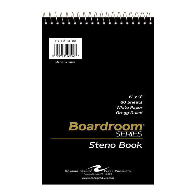 Alt view image 2 of 6 - Steno Pads, 6"x9", Gregg Ruled, 80 Sheets, White Paper, Snag Proof Spiral Binding, Proudly Made in the USA! (Case of 72)