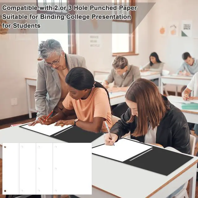 Alt view image 5 of 6 - 40 Pcs 11'' x 17'' Pressboard Report Cover 3" Capacity Metal Prong Paper Fastener with Compressor Presentation Binder Folder to Neatly Bind Reports Proposals Transcripts Document(Black)