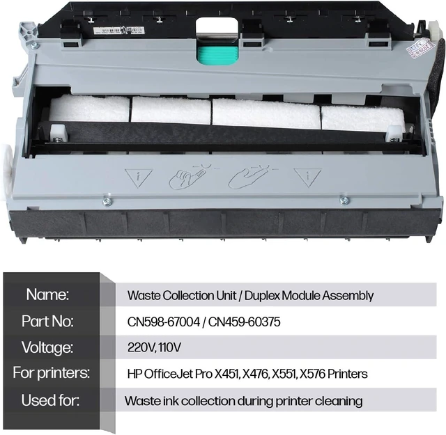 Alt view image 2 of 6 - CN598-67004 CN459-60375 Duplex Module Assembly Compatible Officejet X451 X551 X476 X576 / 973 974 Printers Ink Waste Collection Unit/Printer Maintenance
