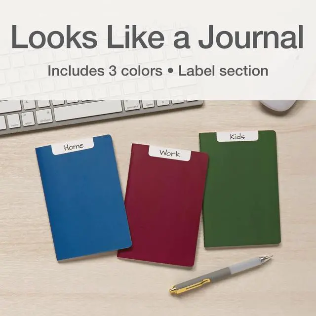 Alt view image 6 of 6 - Password Book, Username and Password Organizer, Dark Purple, Blue and Green Journals with Label Area, Sewn Binding, 4" x 6" Size (71011)(Pack of 30)