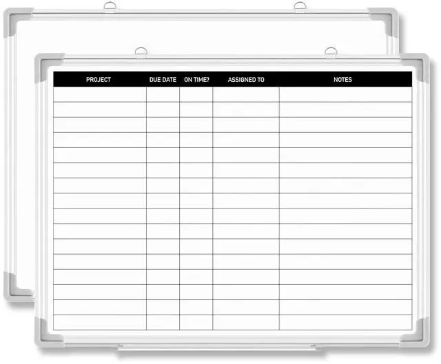 Main image of Aluminum Frame Dry Erase Board with Lines, Double Sided Wall-Mounted Whiteboard for Scheduling, to Do Lists & Weekly Planning, Reusable Calendar for Home & Work(Project Planning Board,24"x18")