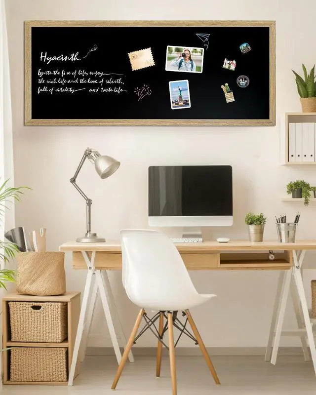 Alt view image 6 of 6 - Magnetic Chalkboard for Wall, Long Chalk Board,19.7" x 47.2", Rustic Brown | Wall Hanging Menu for Restaurant, Food Truck, Kitchen, Chalk Board for Kitchen, Bar & Home Decor