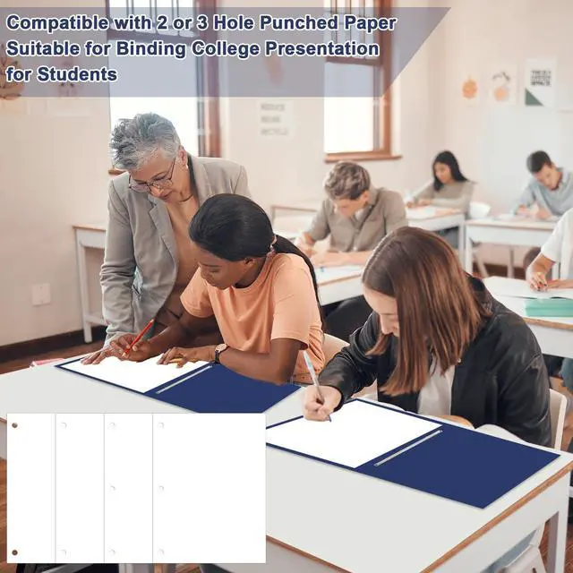 Alt view image 5 of 6 - 40 Pcs 11'' x 17'' Pressboard Report Cover 3" Capacity Metal Prong Paper Fastener with Compressor Presentation Binder Folder to Neatly Bind Reports Proposals Transcripts Document(Dark Blue)