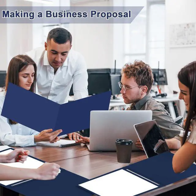 Alt view image 6 of 6 - 40 Pcs 11'' x 17'' Pressboard Report Cover 3" Capacity Metal Prong Paper Fastener with Compressor Presentation Binder Folder to Neatly Bind Reports Proposals Transcripts Document(Dark Blue)