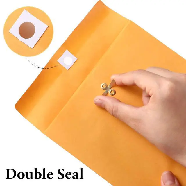 Alt view image 3 of 6 - 300 Pcs Manilla Envelopes Clasp Envelopes Bulk Brown Kraft Catalog Letter with Clasp Closure and Gummed Seal 28lb Heavyweight Paper (6 x 9 Inch,9 x 12 Inch,10 x 13 Inch)