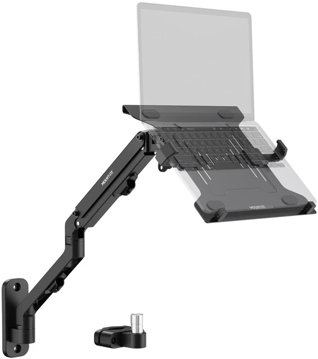 Main image of Ergonomic Laptop Arm for Wall or Pole Mounting, Full Motion Adjustments, Versatile Design, Easy Installation